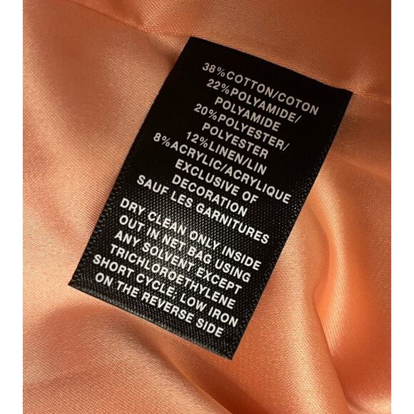 Lafayette 148 WOMENS Spring Tan Beige Coral Aqua Tweed Zip Blazer Jacket Size M - Picture 11 of 13